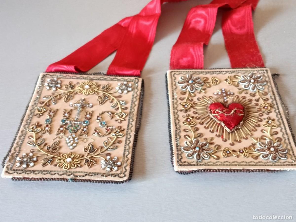 Antig&uuml;edades: escapulario sagrado corazon siglo XIX - Foto 1