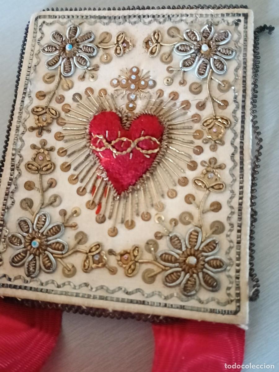 Antig&uuml;edades: escapulario sagrado corazon siglo XIX - Foto 2