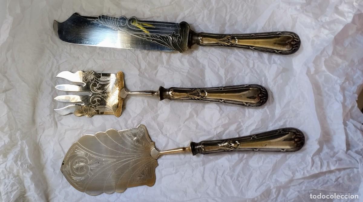 Antig&uuml;edades: CUBIERTOS DE SERVIR Plata antigua. - Foto 1