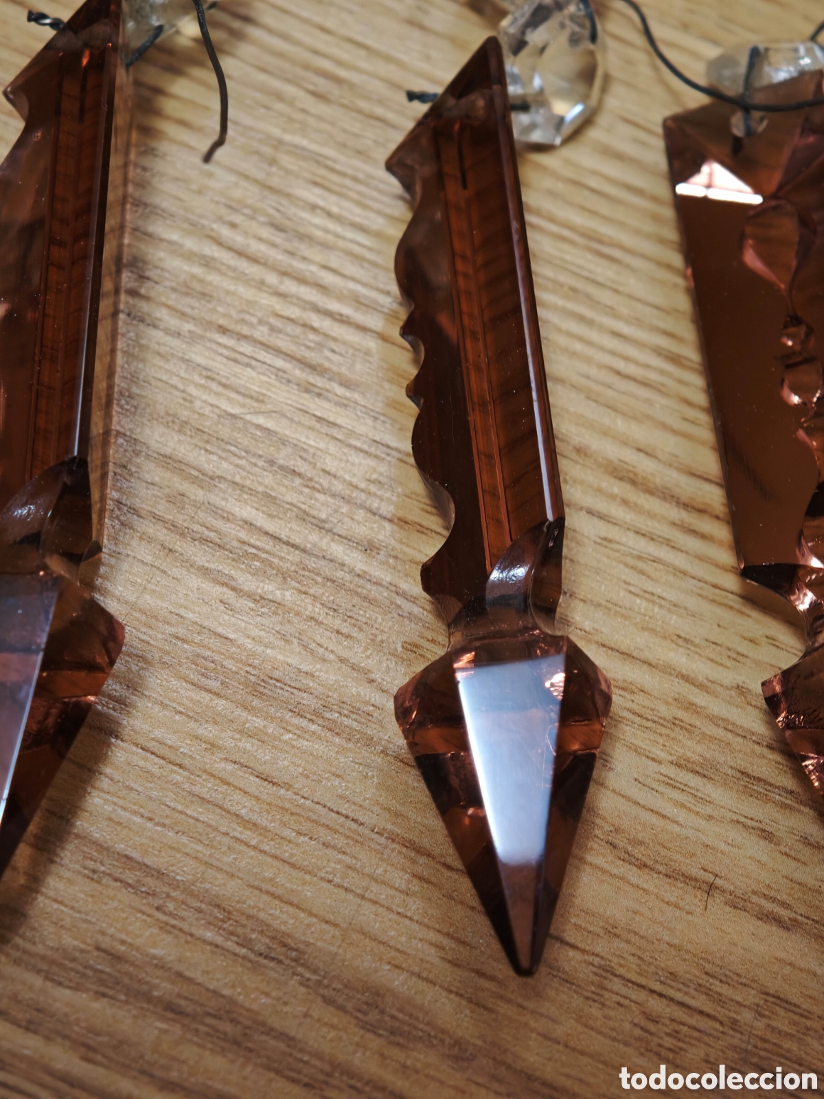 Antig&uuml;edades: Colgantes cristal l&aacute;mpara - Foto 2