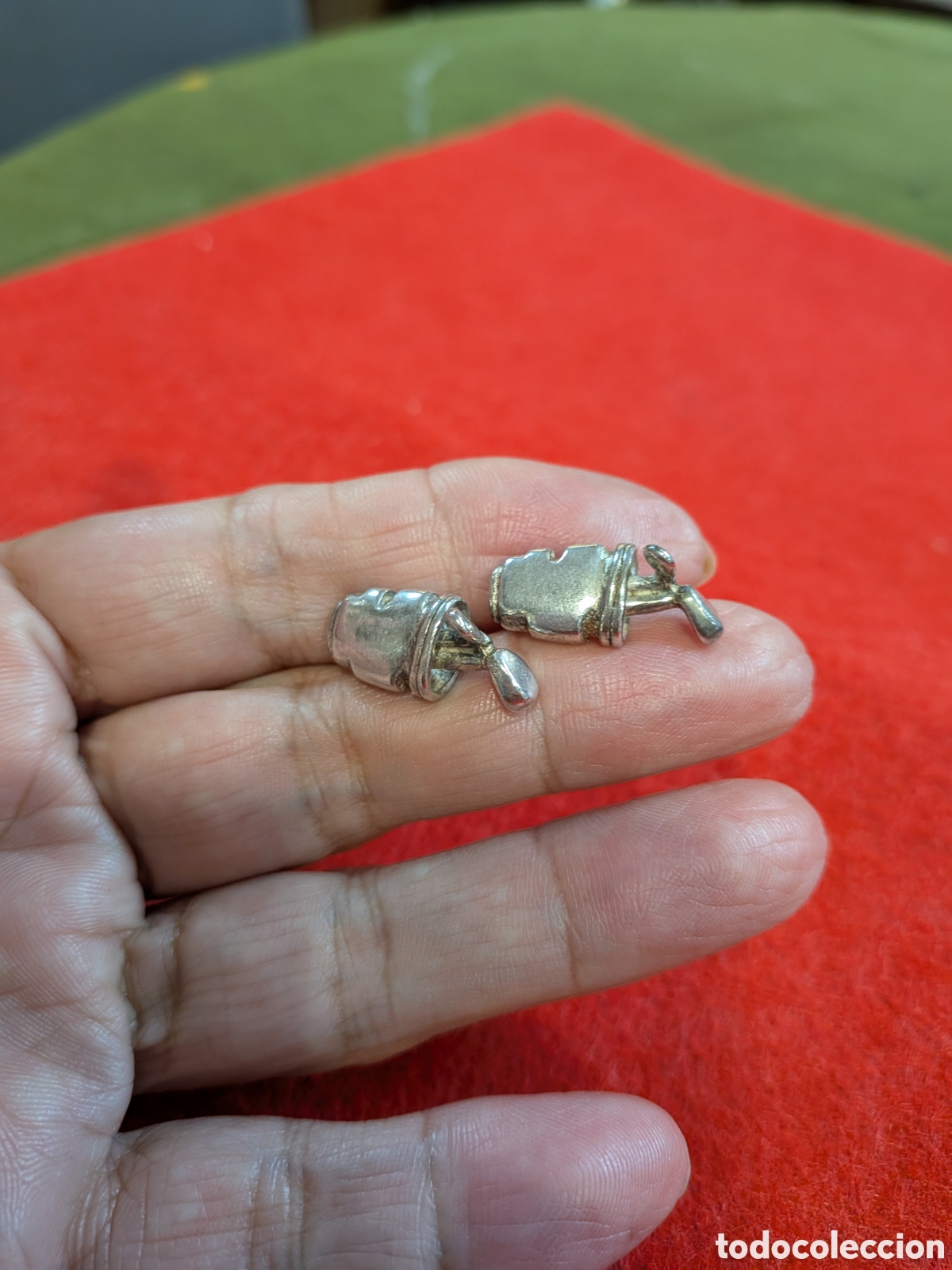 Antig&uuml;edades: Gemelos en plata 925, palos de golf. REF-3473 - Foto 3