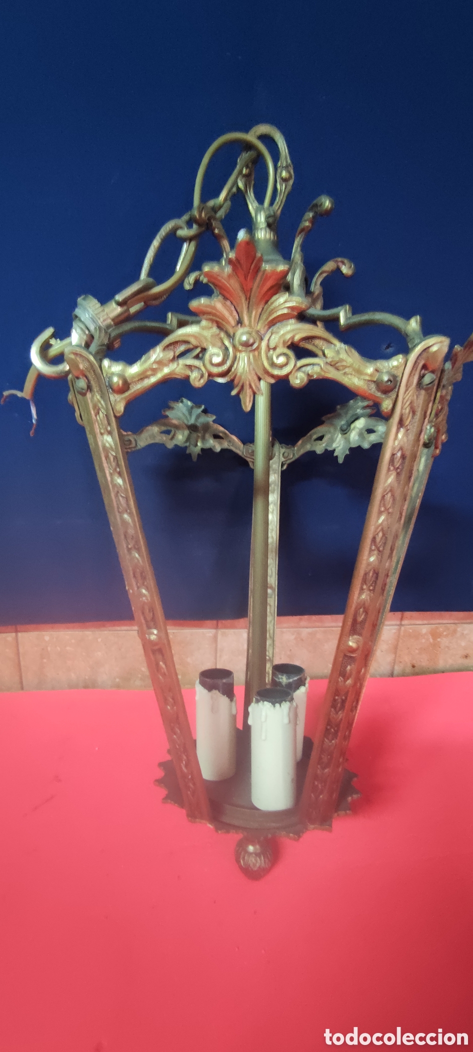 Antig&uuml;edades: Farol de laton / bronce - Foto 3
