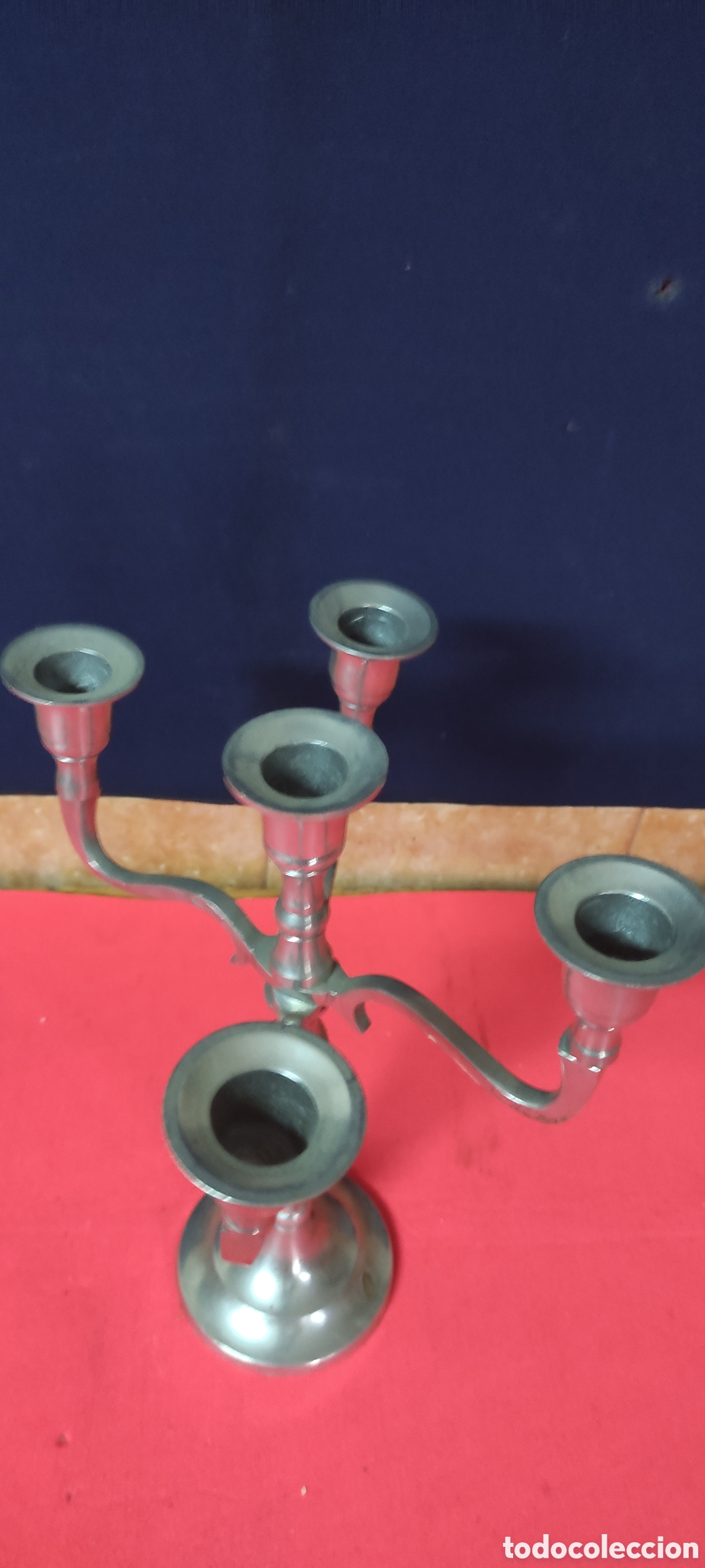 Antig&uuml;edades: Candelabro de alpaca 5 brazos - Foto 4