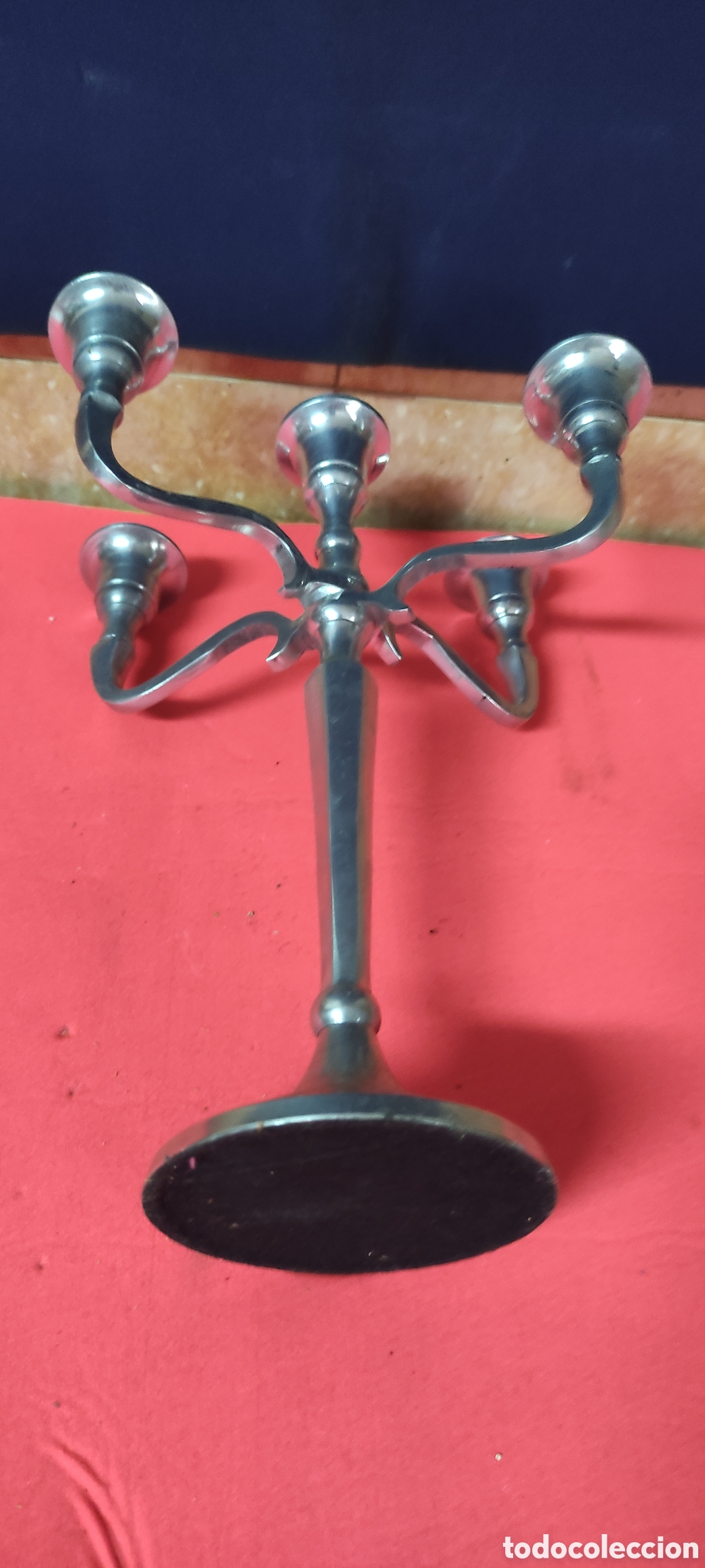 Antig&uuml;edades: Candelabro de alpaca 5 brazos - Foto 5