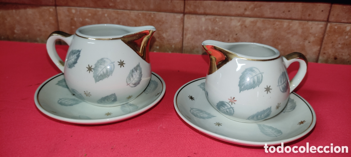 Antig&uuml;edades: Conjunto 2 lecheras de porcelana - Foto 4