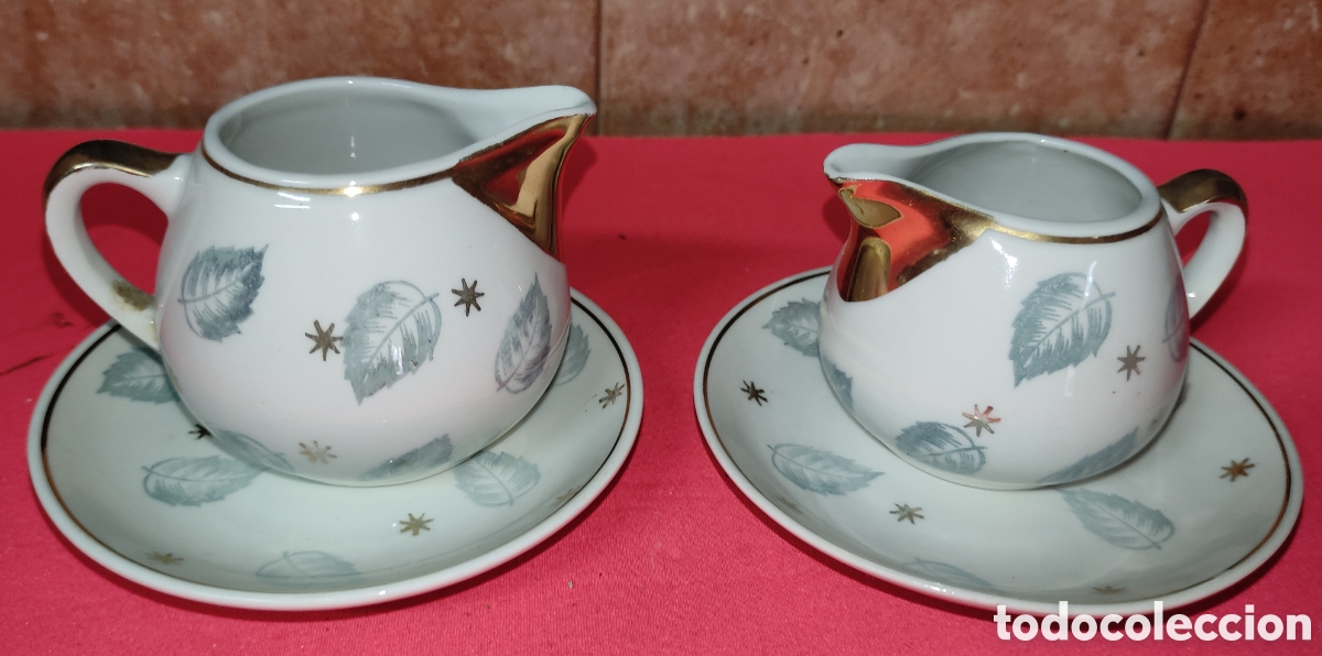 Antig&uuml;edades: Conjunto 2 lecheras de porcelana - Foto 1