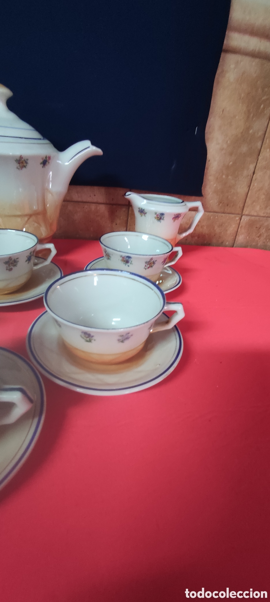 Antig&uuml;edades: Juego de caf&eacute; de porcelana - Foto 4