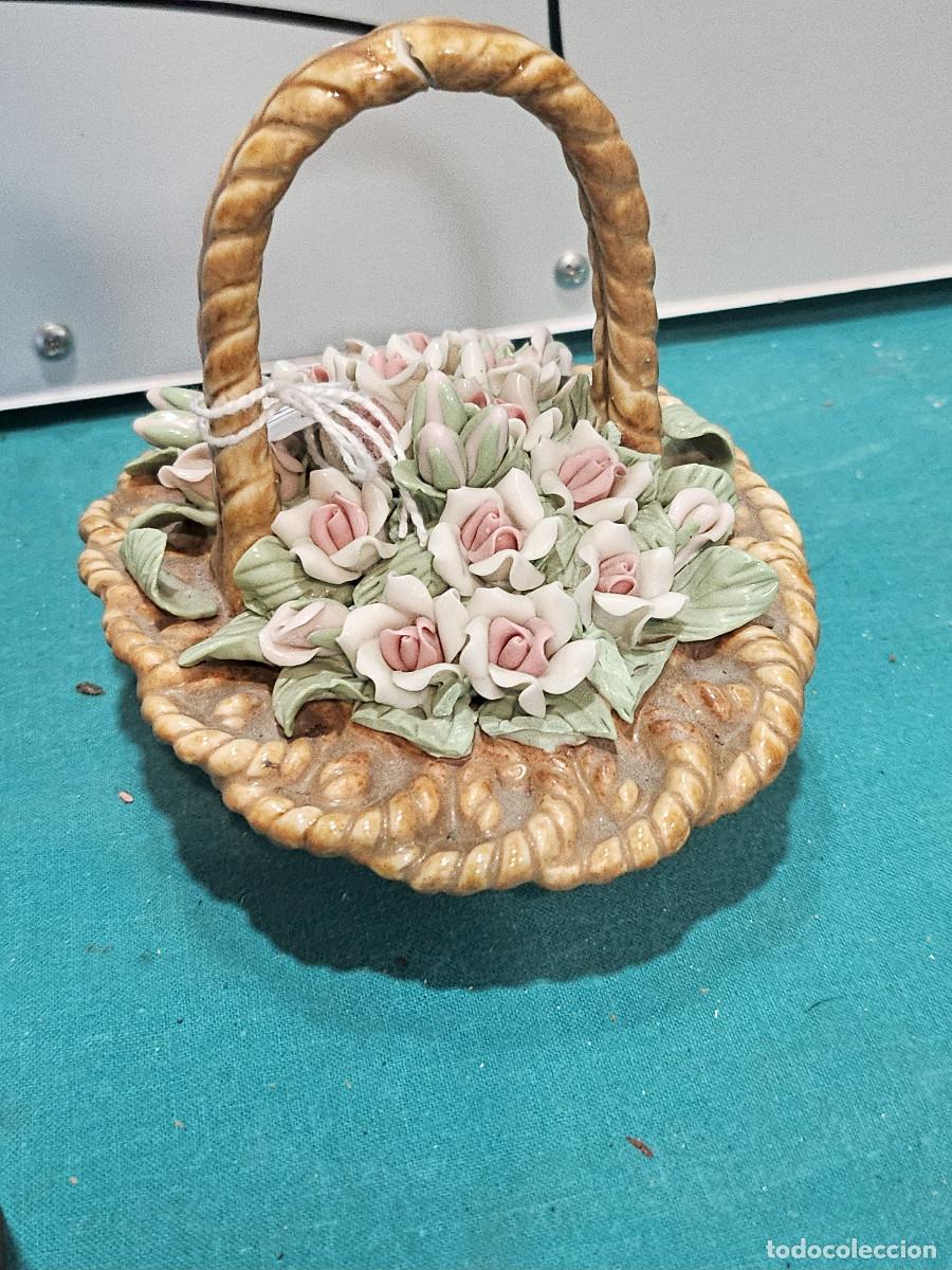 Antig&uuml;edades: cesto de porcelan antigua - Foto 2