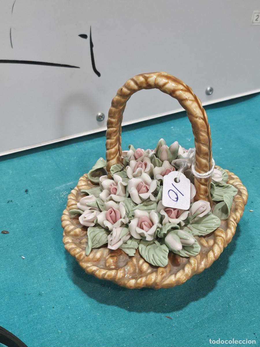 Antig&uuml;edades: cesto de porcelan antigua - Foto 3
