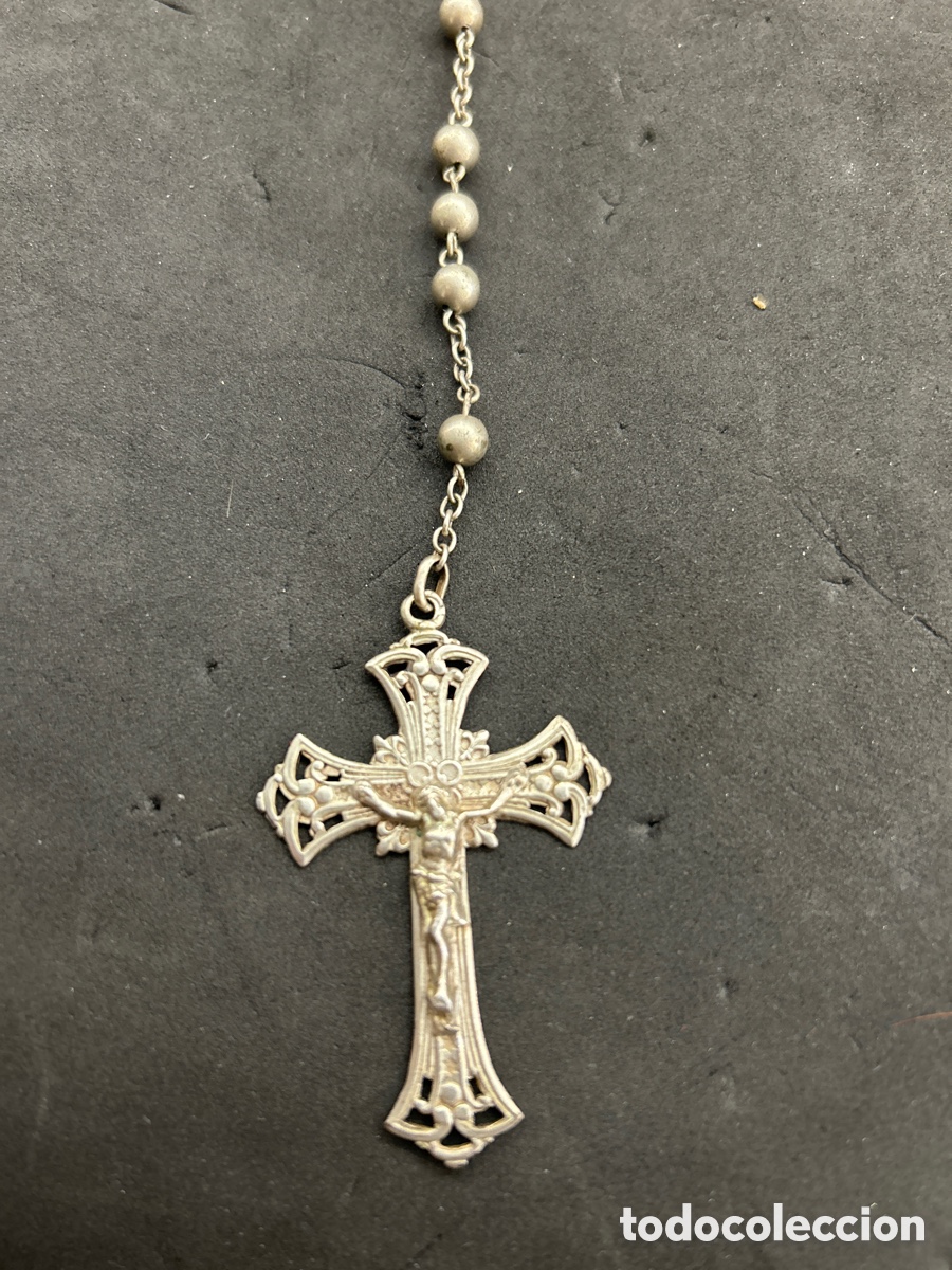 Antig&uuml;edades: Rosario de plata de 43cm - Foto 2