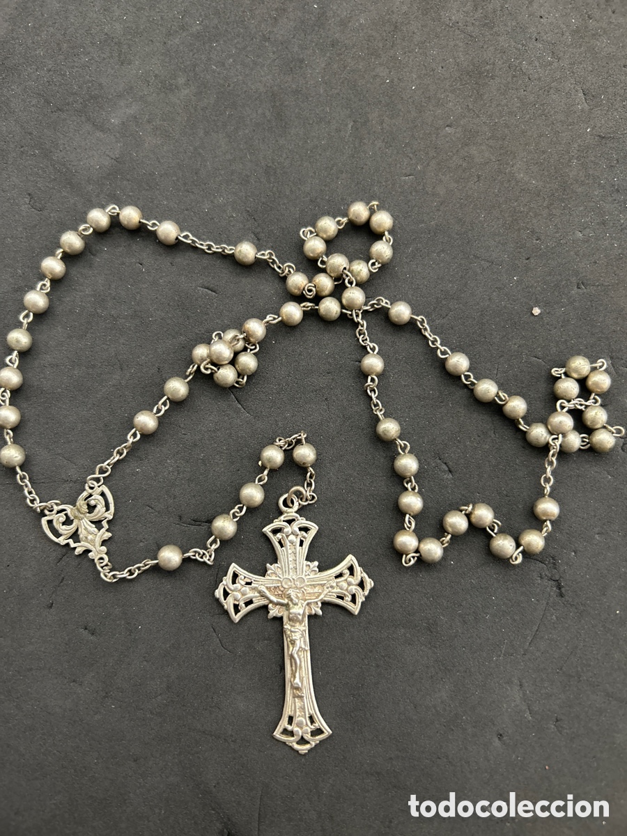 Antig&uuml;edades: Rosario de plata de 43cm - Foto 1