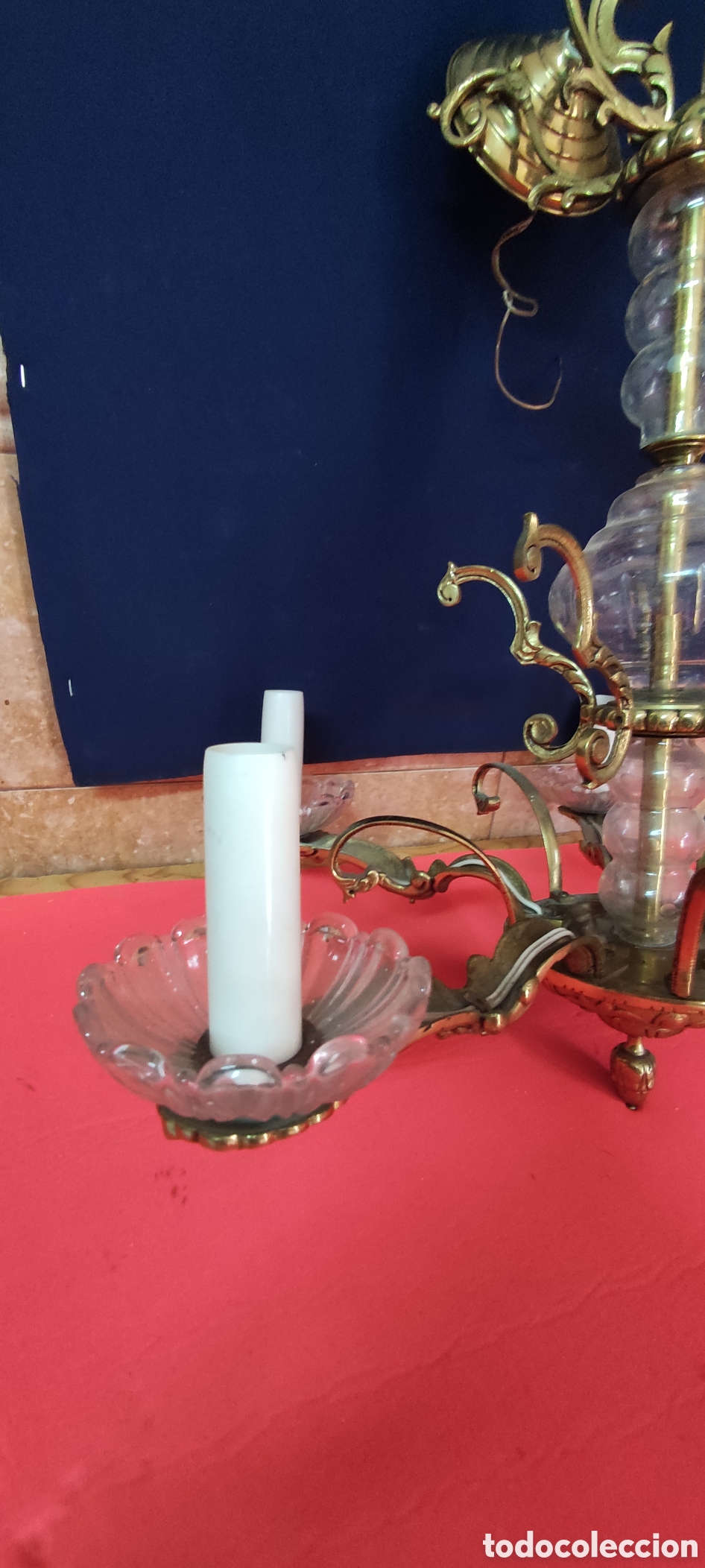 Antig&uuml;edades: Antigua lampara de techo - Foto 3