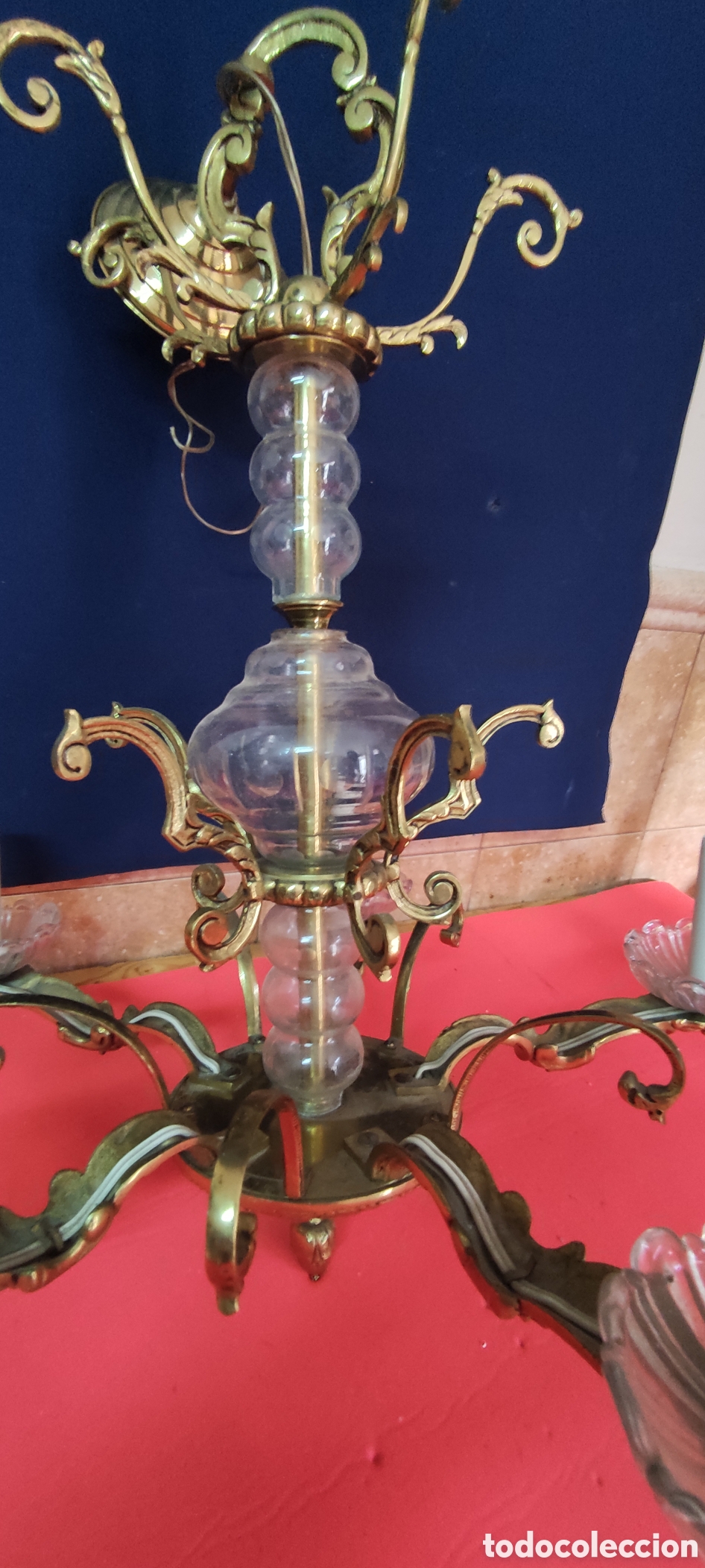 Antig&uuml;edades: Antigua lampara de techo - Foto 4