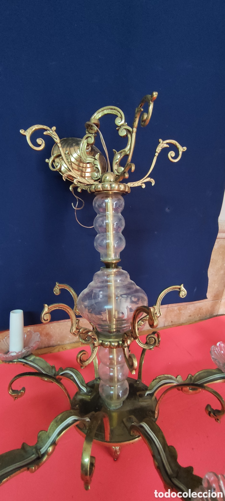 Antig&uuml;edades: Antigua lampara de techo - Foto 5