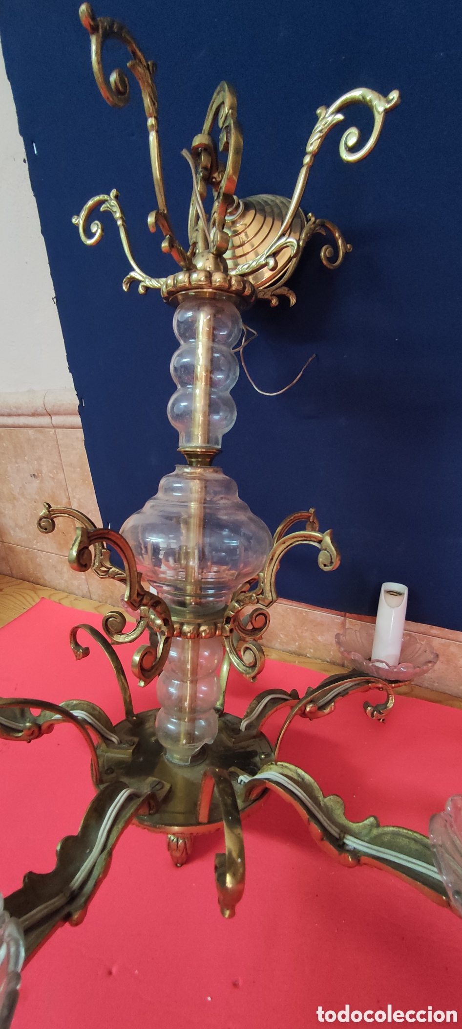 Antig&uuml;edades: Antigua lampara de techo - Foto 9