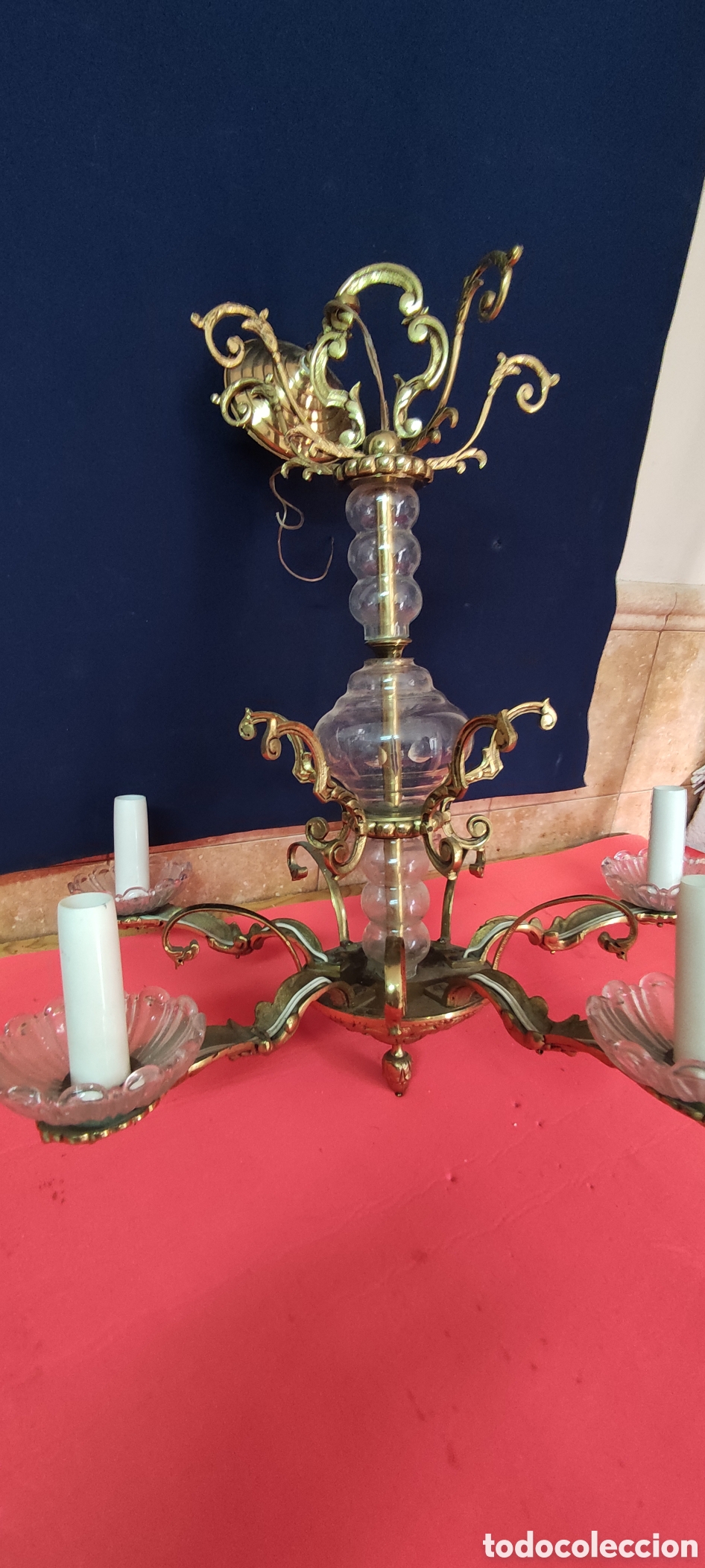 Antig&uuml;edades: Antigua lampara de techo - Foto 10