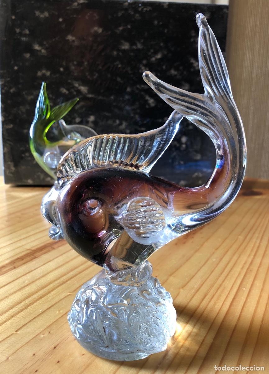 Antig&uuml;edades: DOS FIGURAS DE CRISTAL DE MURANO CON FORMA DE PEZ - Foto 4