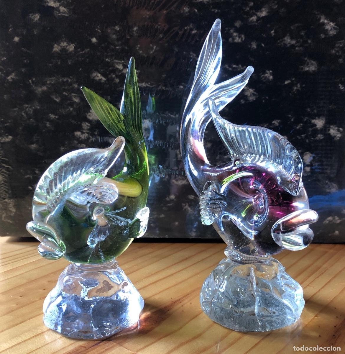 Antig&uuml;edades: DOS FIGURAS DE CRISTAL DE MURANO CON FORMA DE PEZ - Foto 6