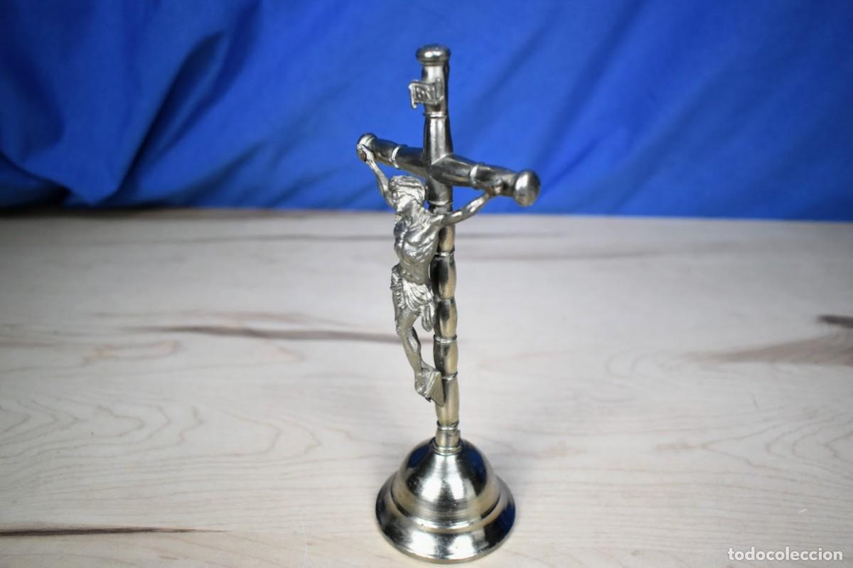 Antig&uuml;edades: Crucificado de sobremesa ba&ntilde;ado en plata - Foto 7