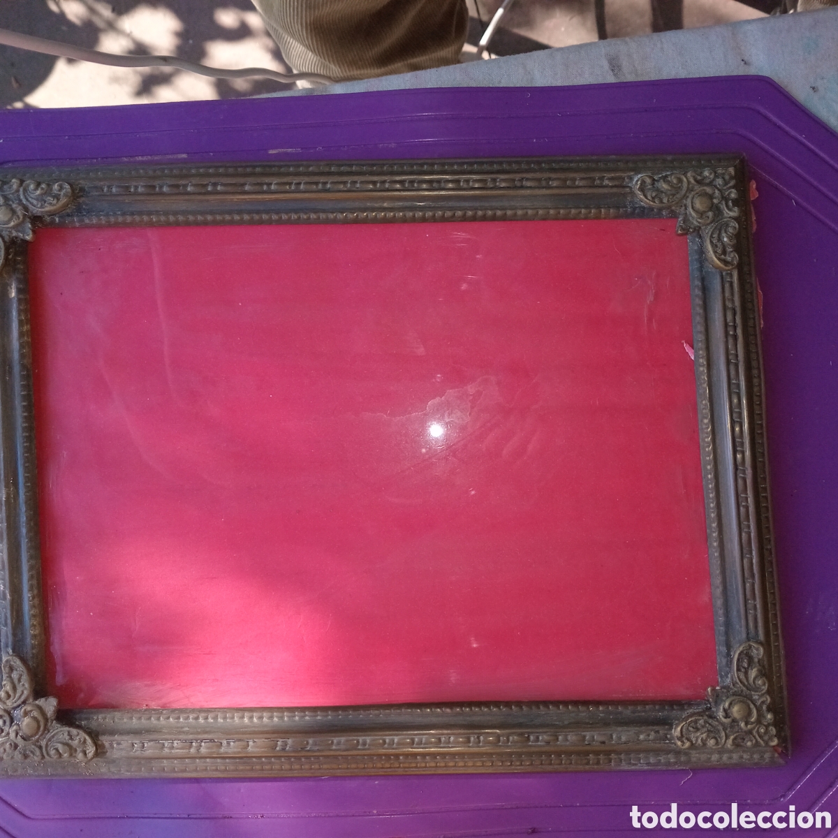 Antig&uuml;edades: 2 PORTA RETRATOS MADERA Y BRONCE - Foto 2