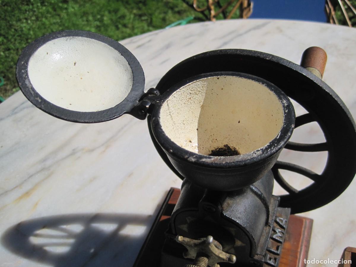 Antig&uuml;edades: MOLINILLO DE CAF&Eacute; CON RUEDA - MARCA ELMA - HIERRO Y MADERA - Foto 11