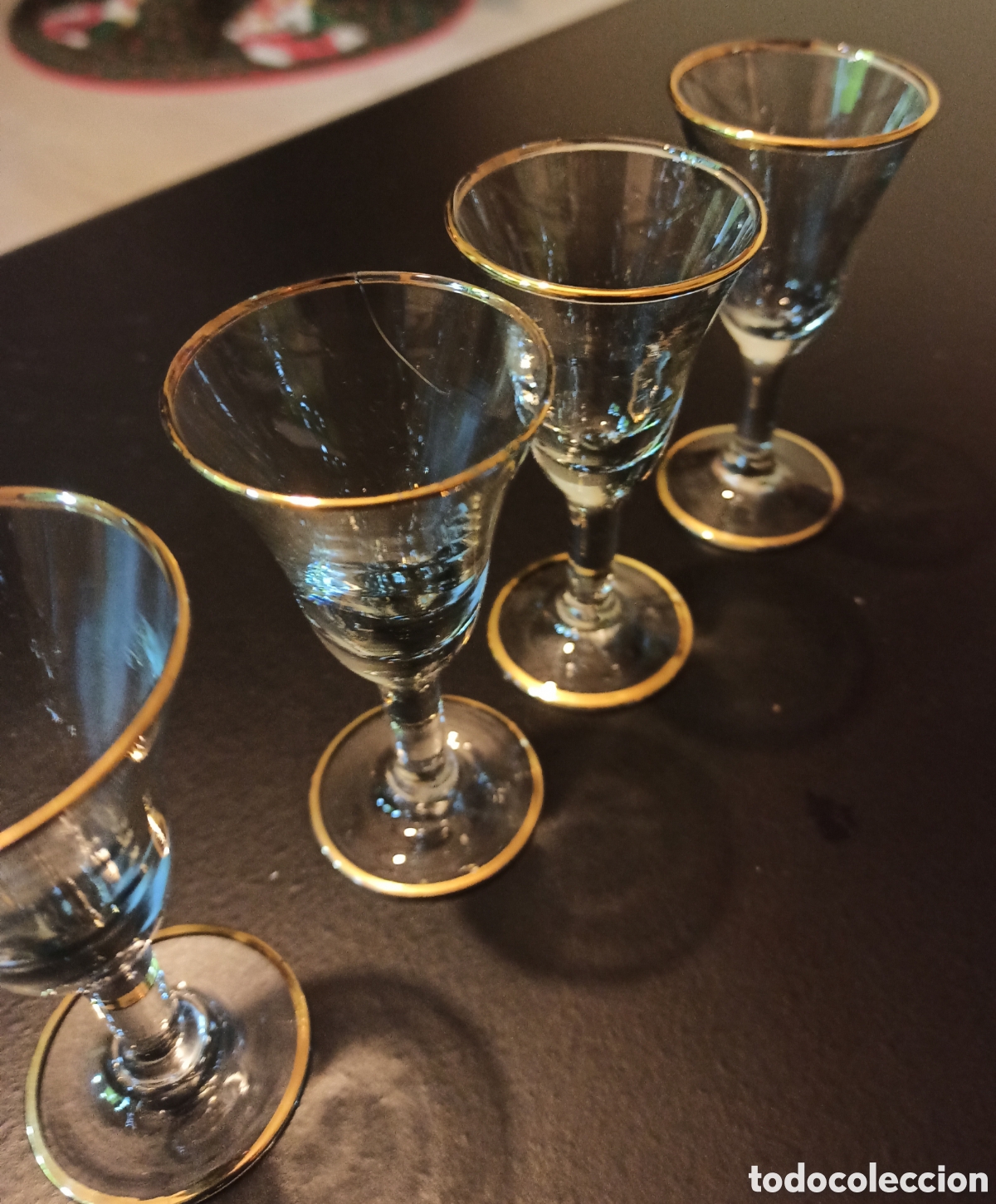 Antig&uuml;edades: LOTE DE CINCO ANTIGUAS COPAS DE LICOR. - Foto 4