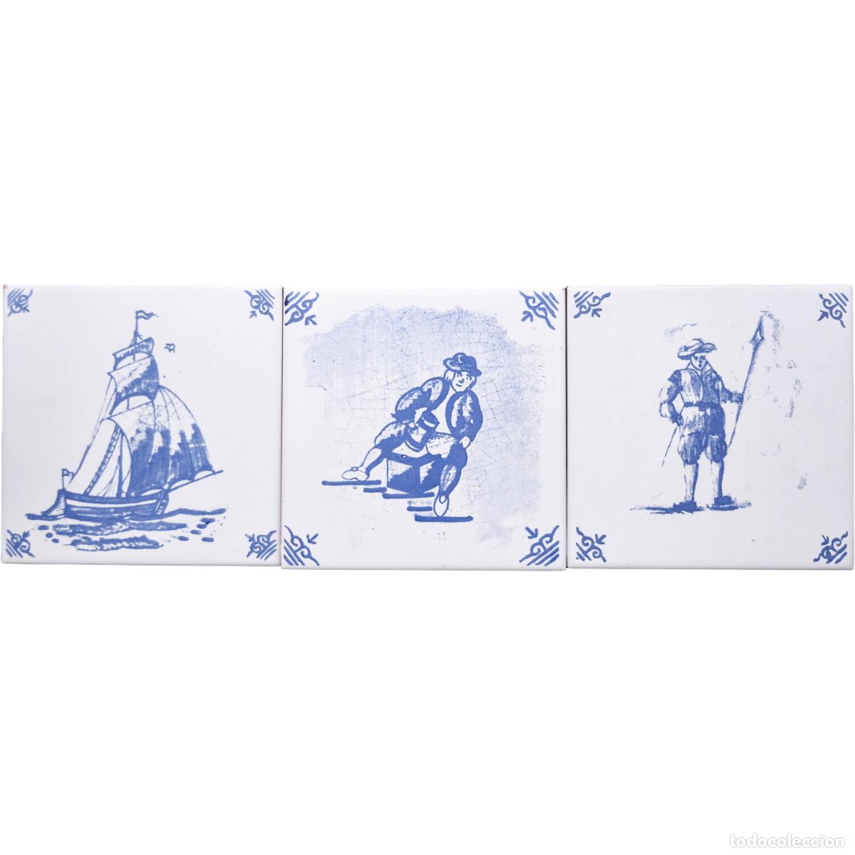 Antig&uuml;edades: Azulejos antiguos pintados - Foto 1