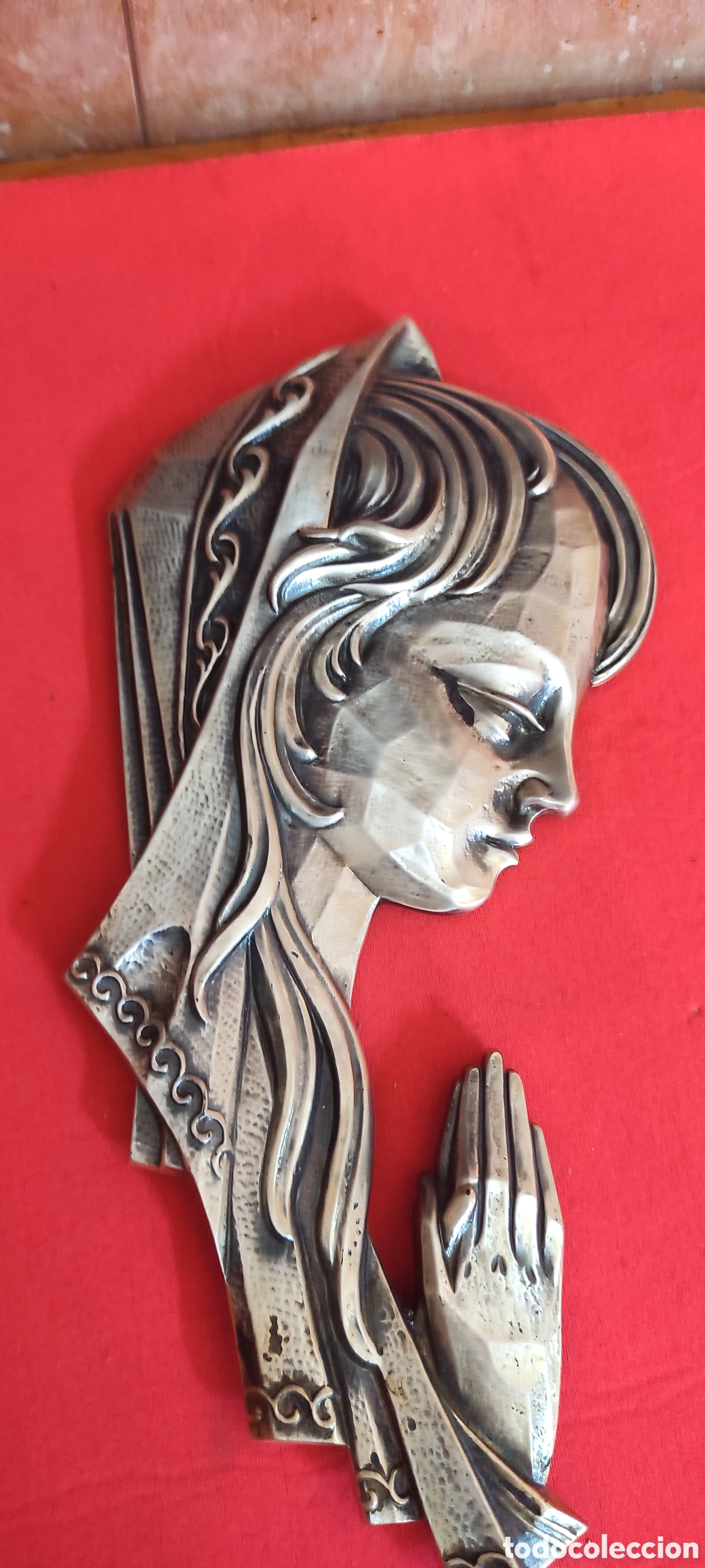 Antig&uuml;edades: Figura Virgen de metal - Foto 2
