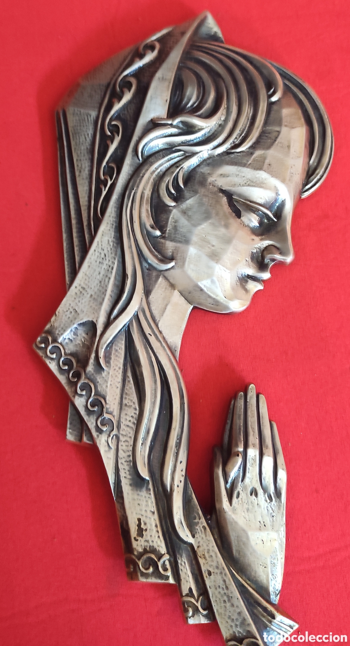 Antig&uuml;edades: Figura Virgen de metal - Foto 3