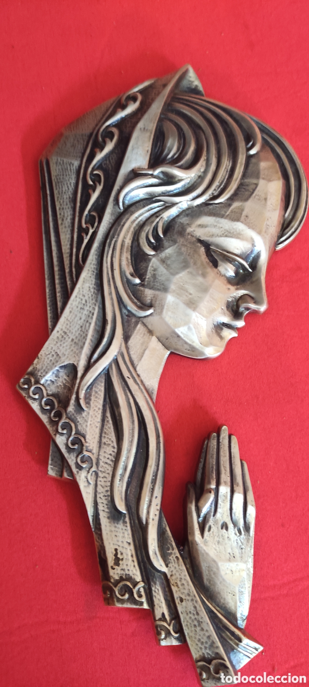 Antig&uuml;edades: Figura Virgen de metal - Foto 4