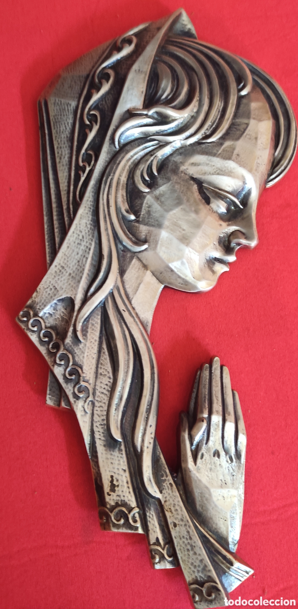 Antig&uuml;edades: Figura Virgen de metal - Foto 6