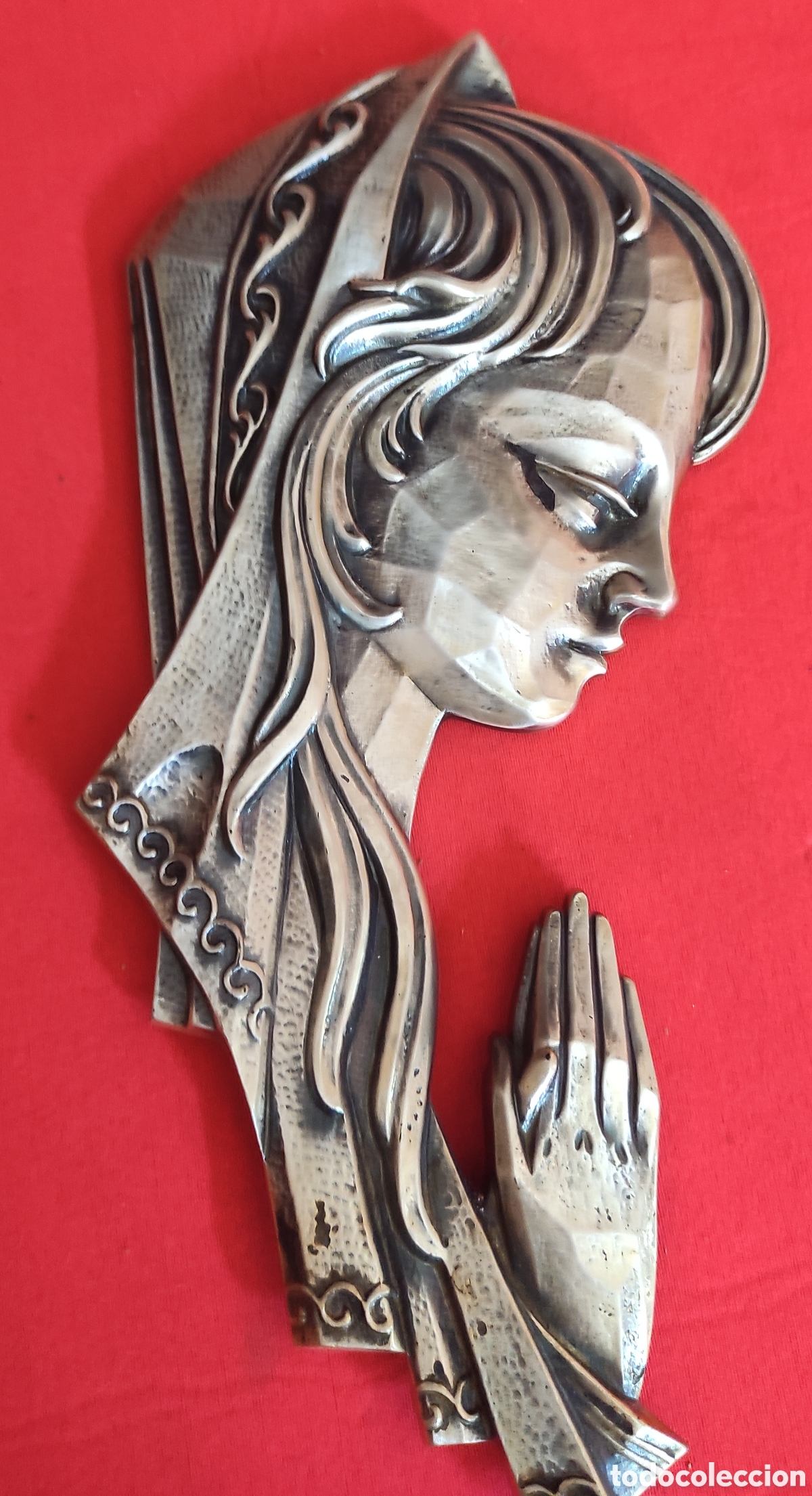 Antig&uuml;edades: Figura Virgen de metal - Foto 1