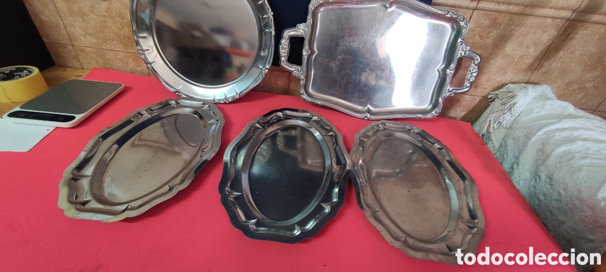 Antig&uuml;edades: Conjunto cinco bandejss - Foto 2