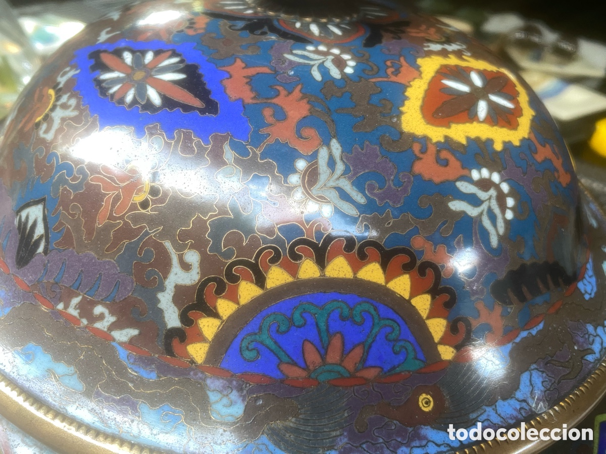 Antig&uuml;edades: Tibor japon&eacute;s esmalte cloissone - Foto 6