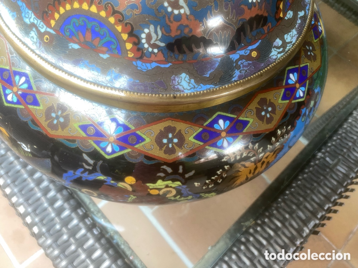 Antig&uuml;edades: Tibor japon&eacute;s esmalte cloissone - Foto 8