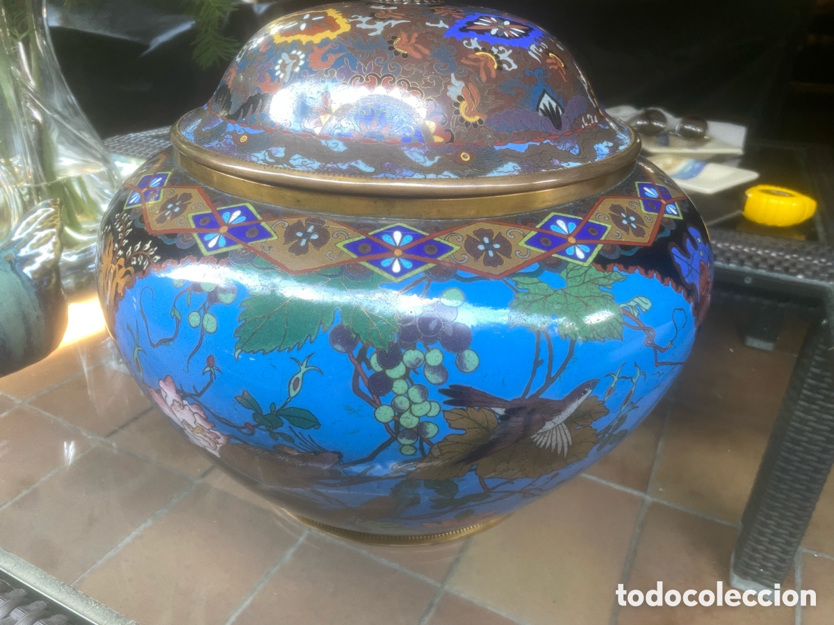 Antig&uuml;edades: Tibor japon&eacute;s esmalte cloissone - Foto 1