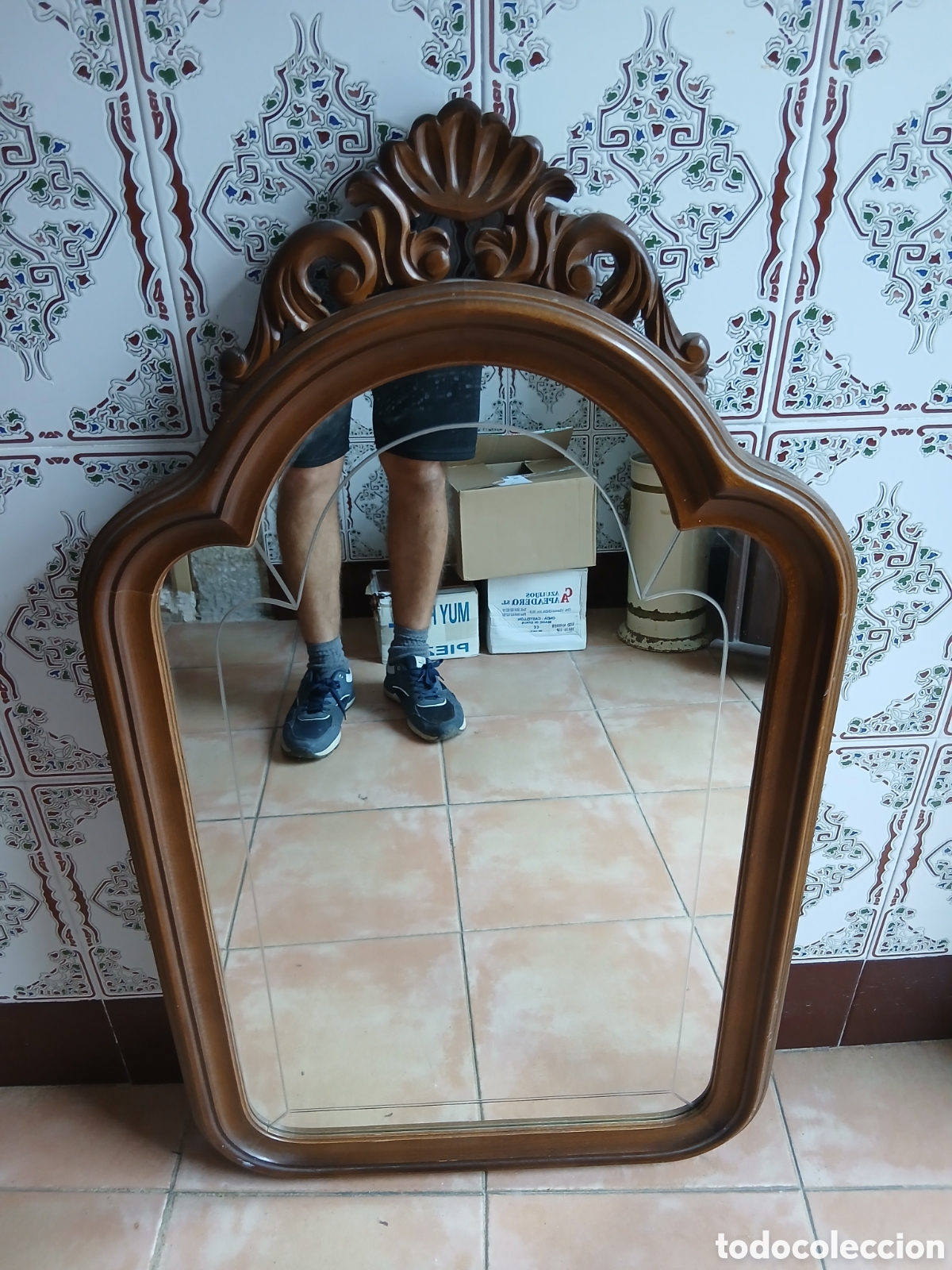 Antig&uuml;edades: Espejo antiguo de madera - Foto 1