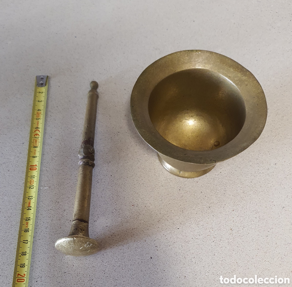 Antig&uuml;edades: Almirez antigua de bronce - Foto 4
