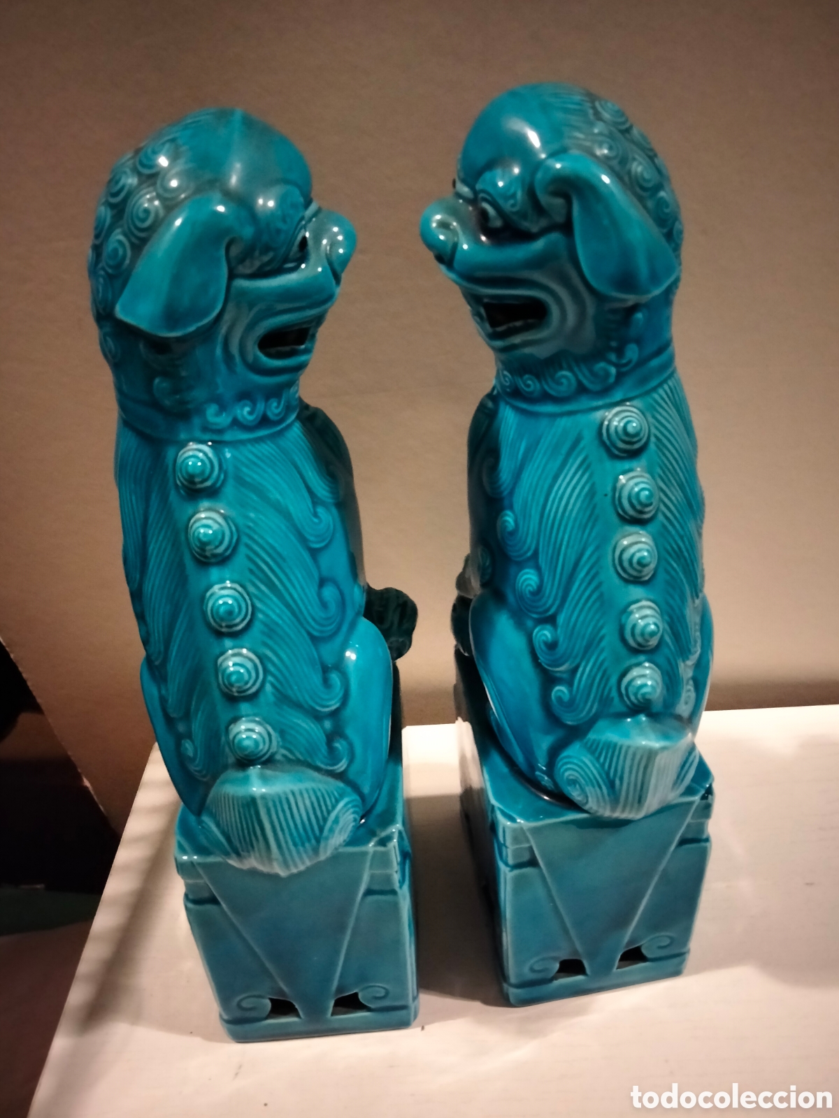 Antig&uuml;edades: Pareja de quimeras,perros foo o leones chinis - Foto 4