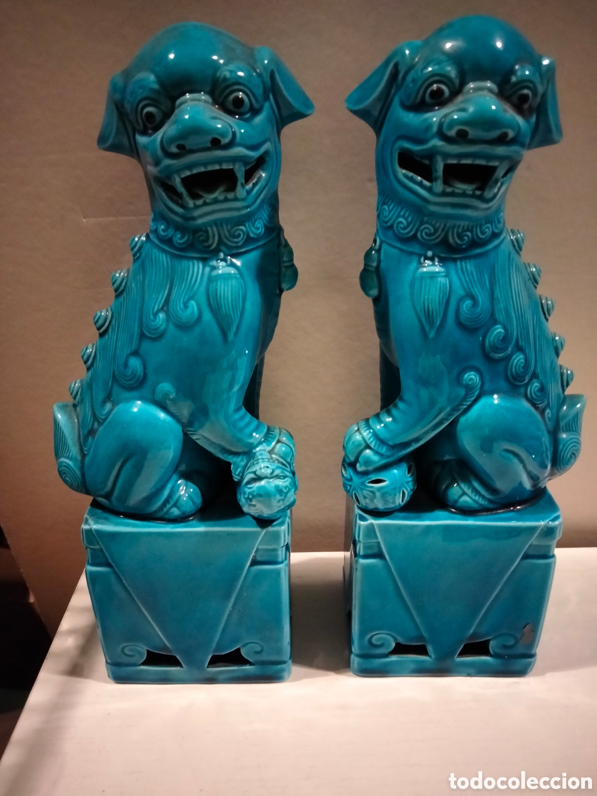 Antig&uuml;edades: Pareja de quimeras,perros foo o leones chinis - Foto 1