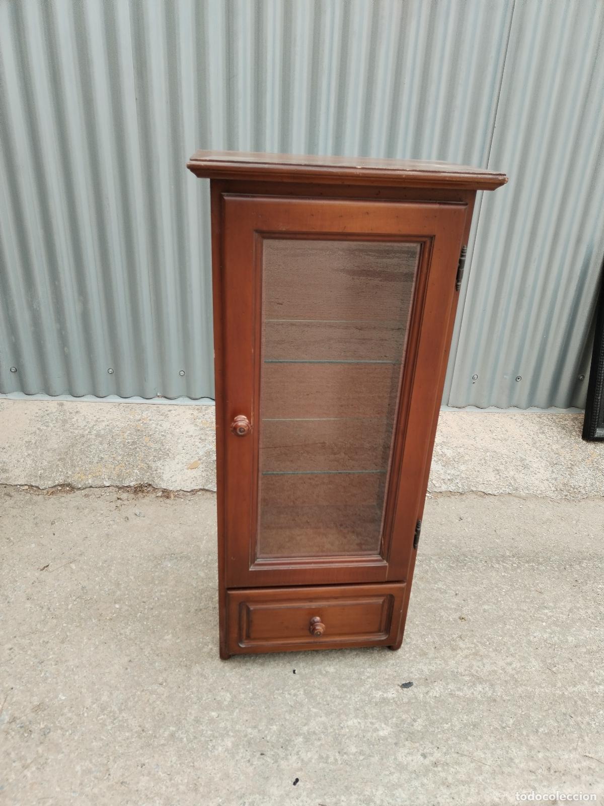 Antig&uuml;edades: armario de madera vitrina de pared - Foto 3