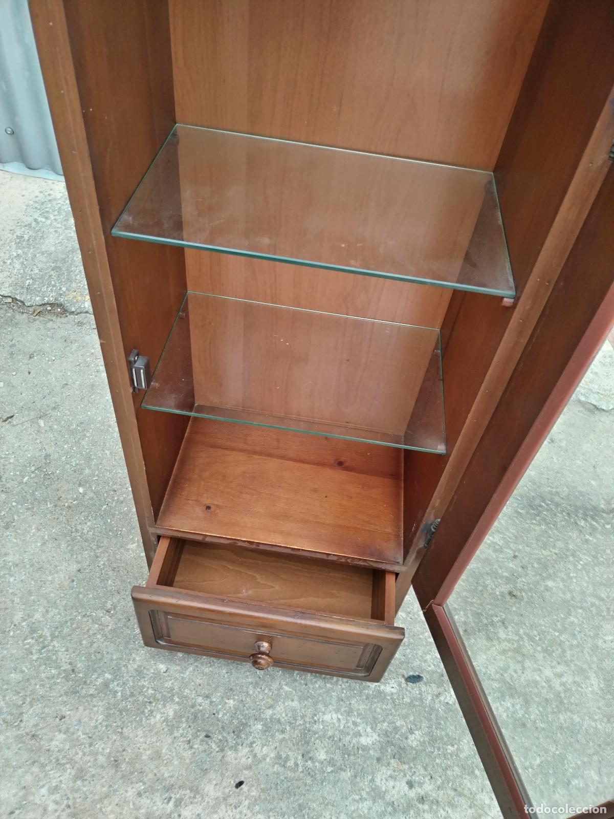 Antig&uuml;edades: armario de madera vitrina de pared - Foto 4