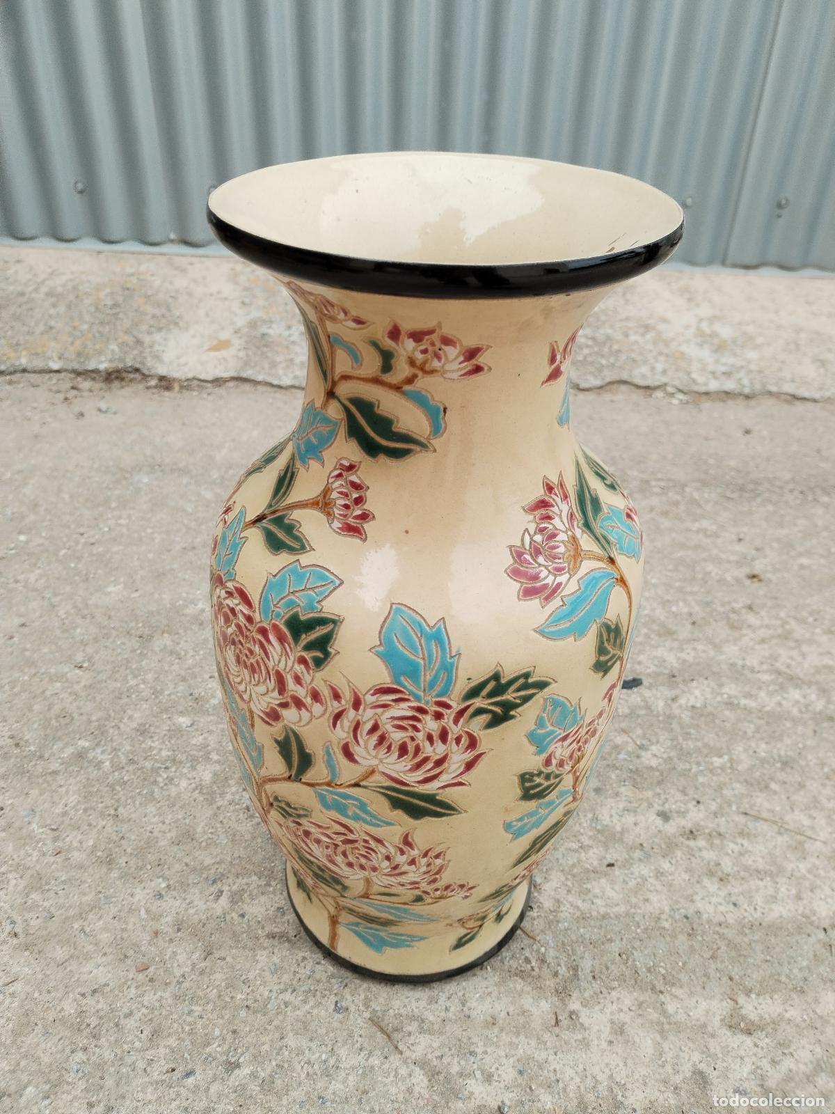 Antig&uuml;edades: jarron vintage de ceramica multicolor - Foto 2