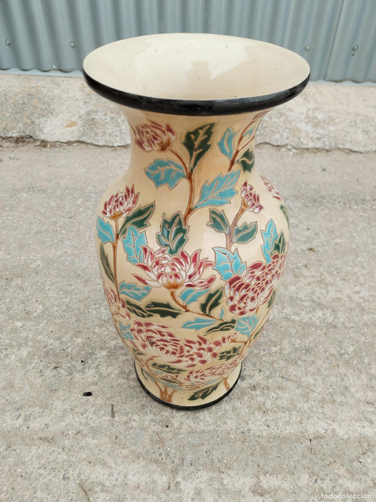 Antig&uuml;edades: jarron vintage de ceramica multicolor - Foto 3