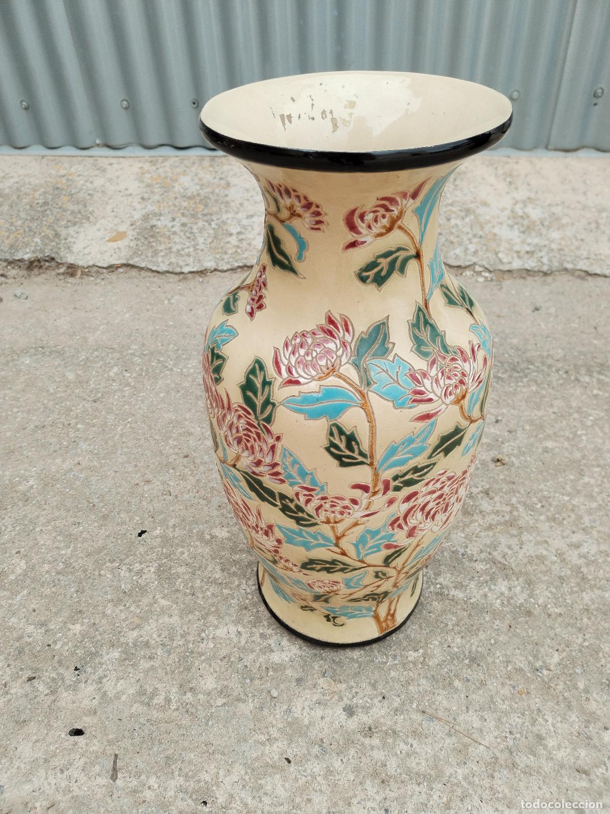 Antig&uuml;edades: jarron vintage de ceramica multicolor - Foto 4