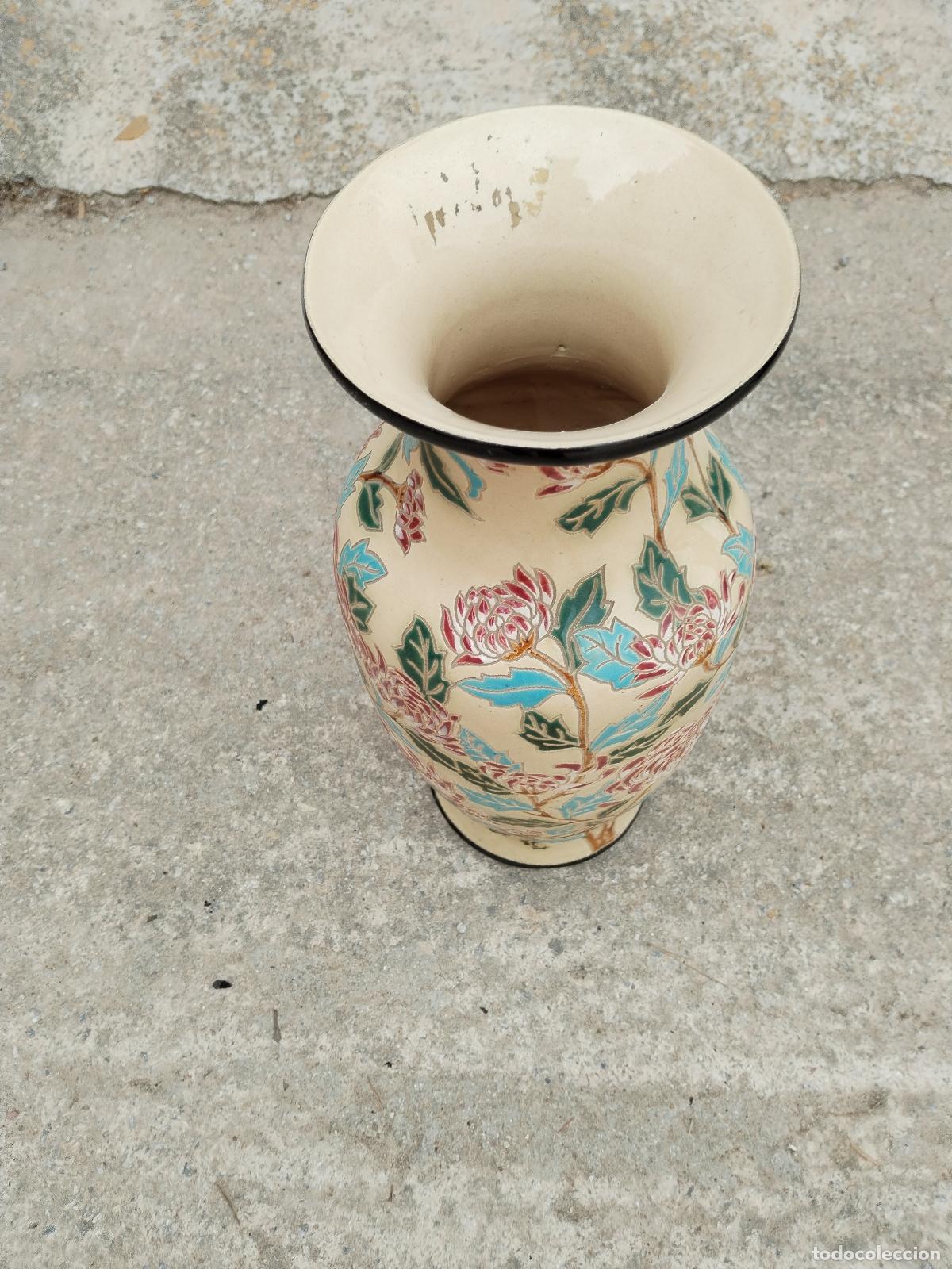 Antig&uuml;edades: jarron vintage de ceramica multicolor - Foto 5