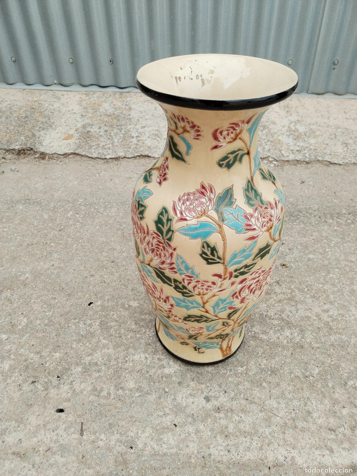 Antig&uuml;edades: jarron vintage de ceramica multicolor - Foto 6