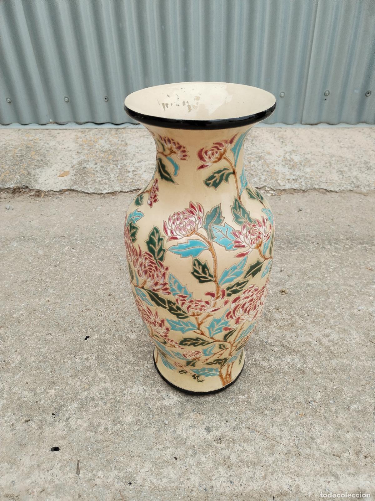 Antig&uuml;edades: jarron vintage de ceramica multicolor - Foto 1
