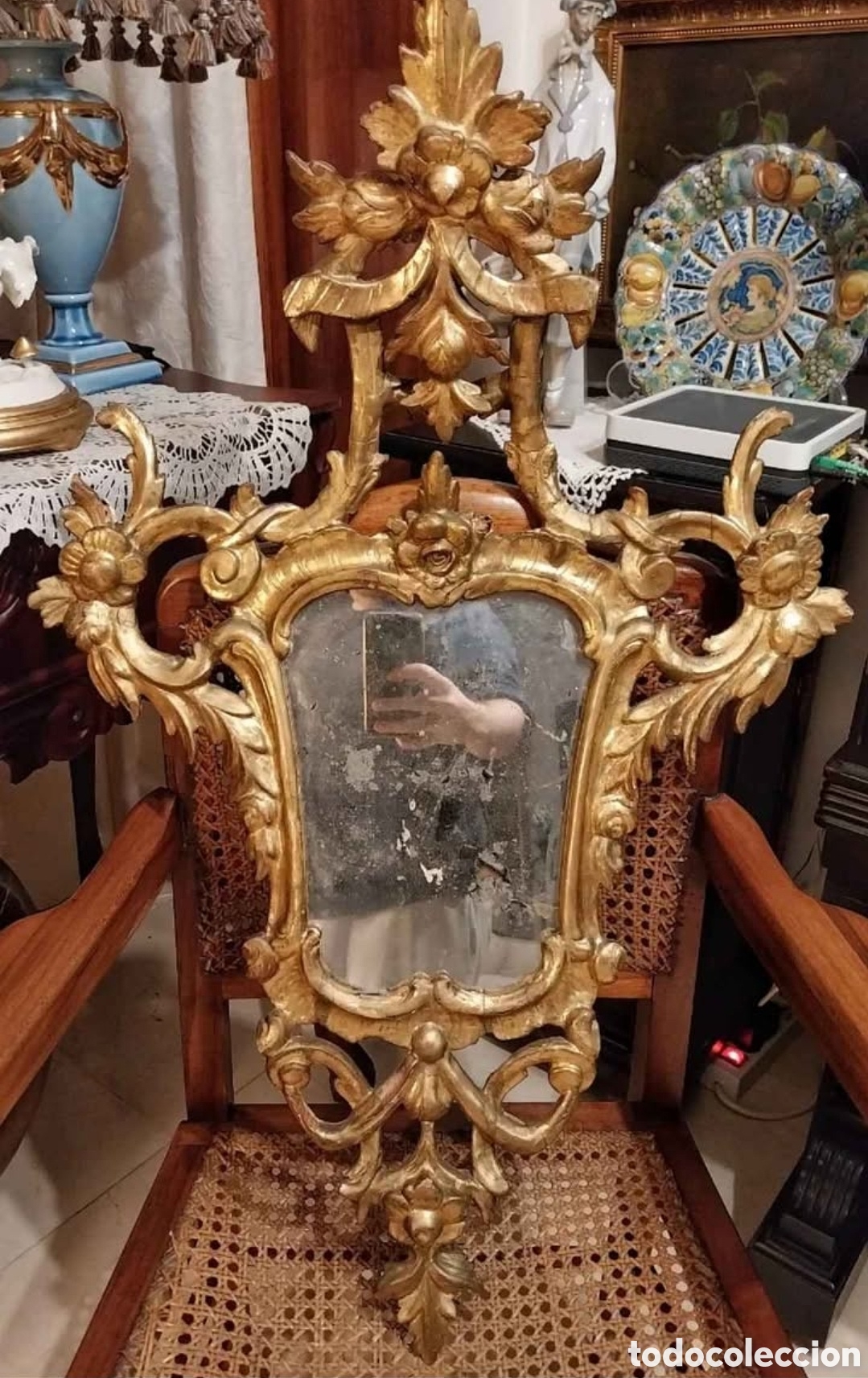 Antig&uuml;edades: Cornucopia dorada siglo XVIII - Foto 1