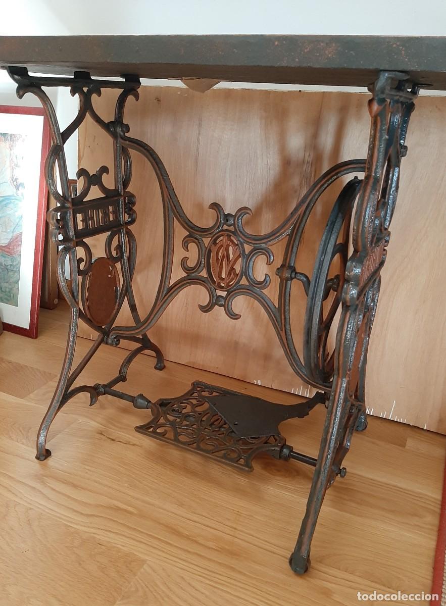 Antig&uuml;edades: Mesa hierro fundido y tablero madera macizo - Foto 7